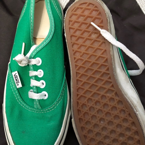 Two pairs of Vans black with print and green pair. Size 6.5/7 - Picture 4 of 4